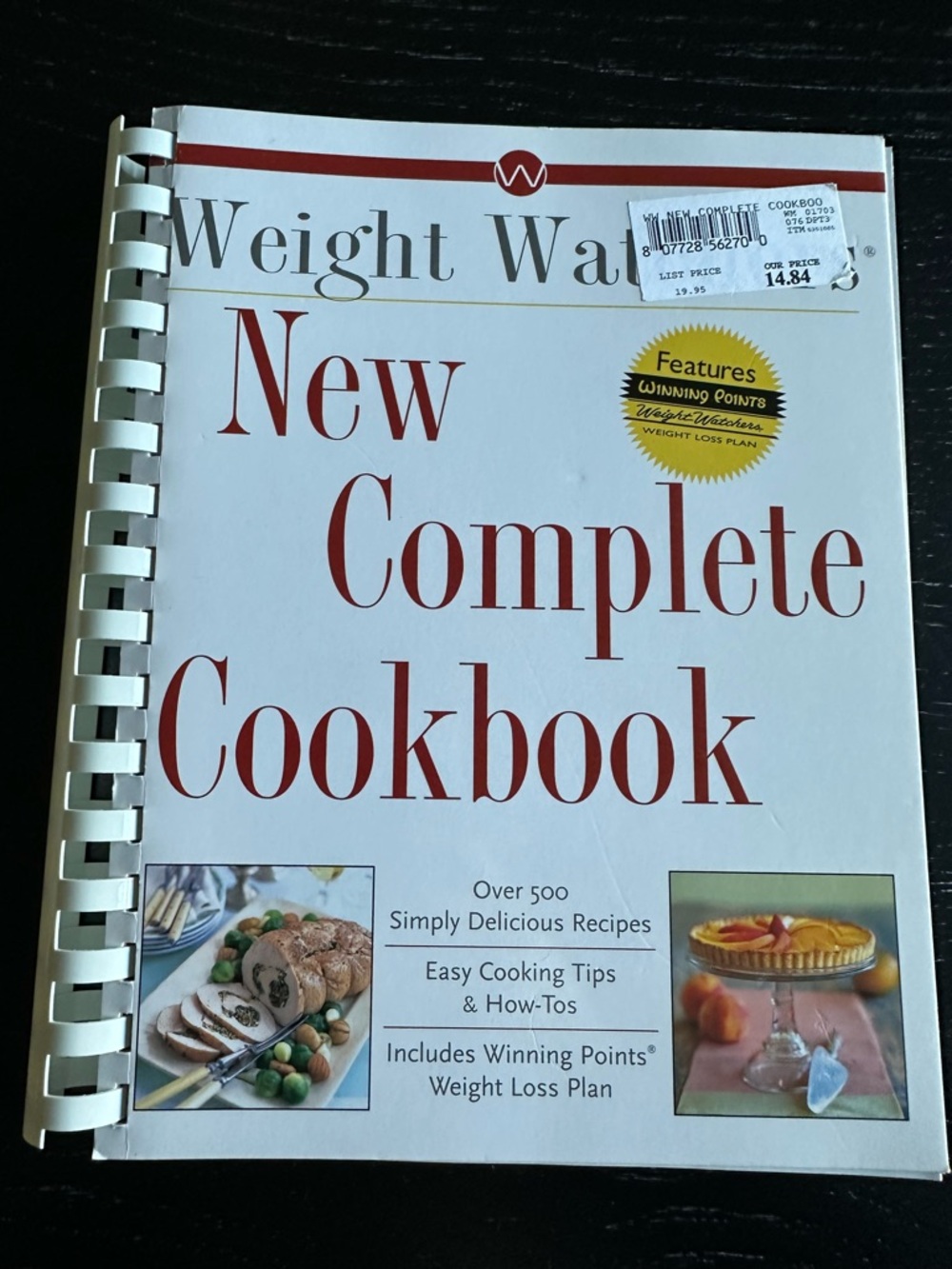 Weight Watchers Cookbook Back Cover - White & Red Accents